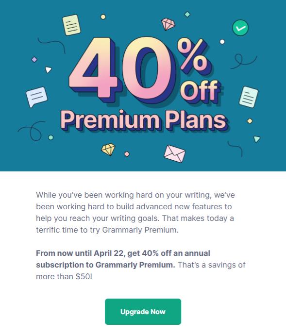 Audiense blog - Grammarly email targeting free users