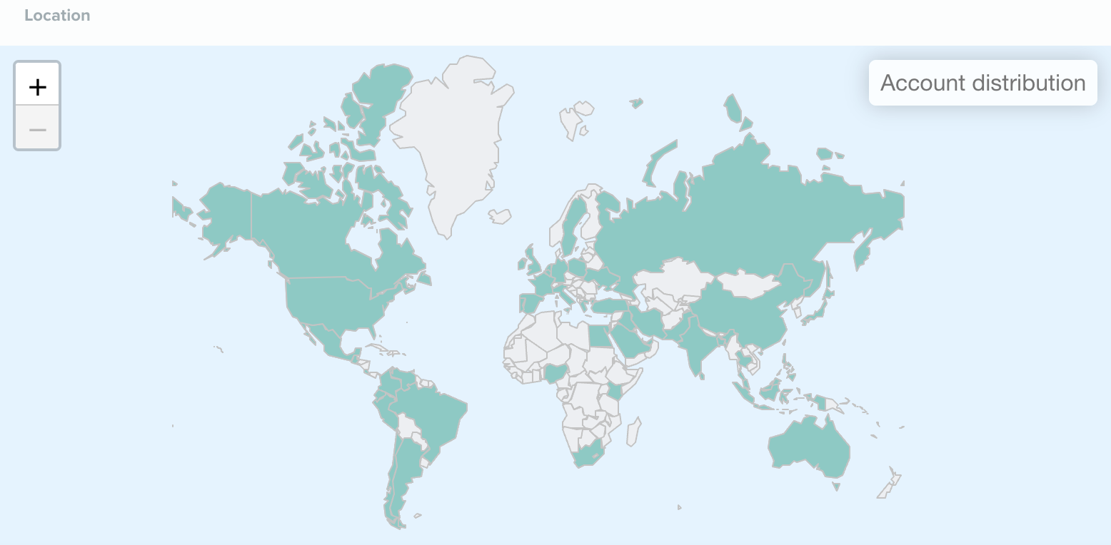 Audiense blog -  location map for the whole audience