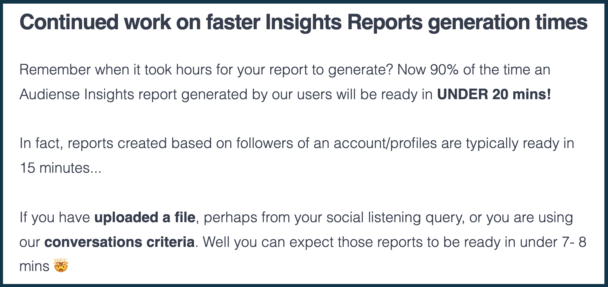 Audiense blog - Faster reports 