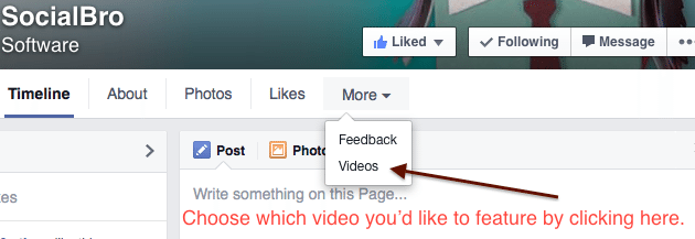 Facebook How To About Me Featured Video Upload Page