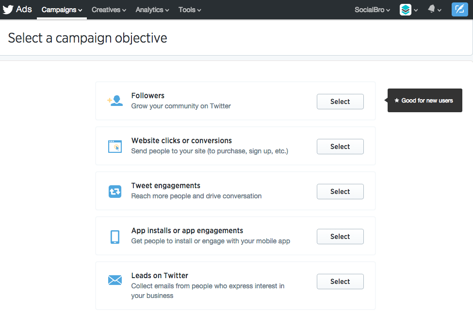 Twitter Ads Promoted Objective Campaigns