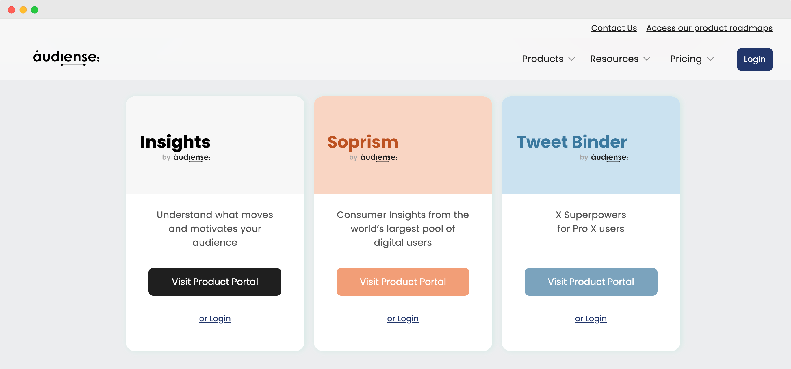 Audiense blog - Product Portals Landing Page
