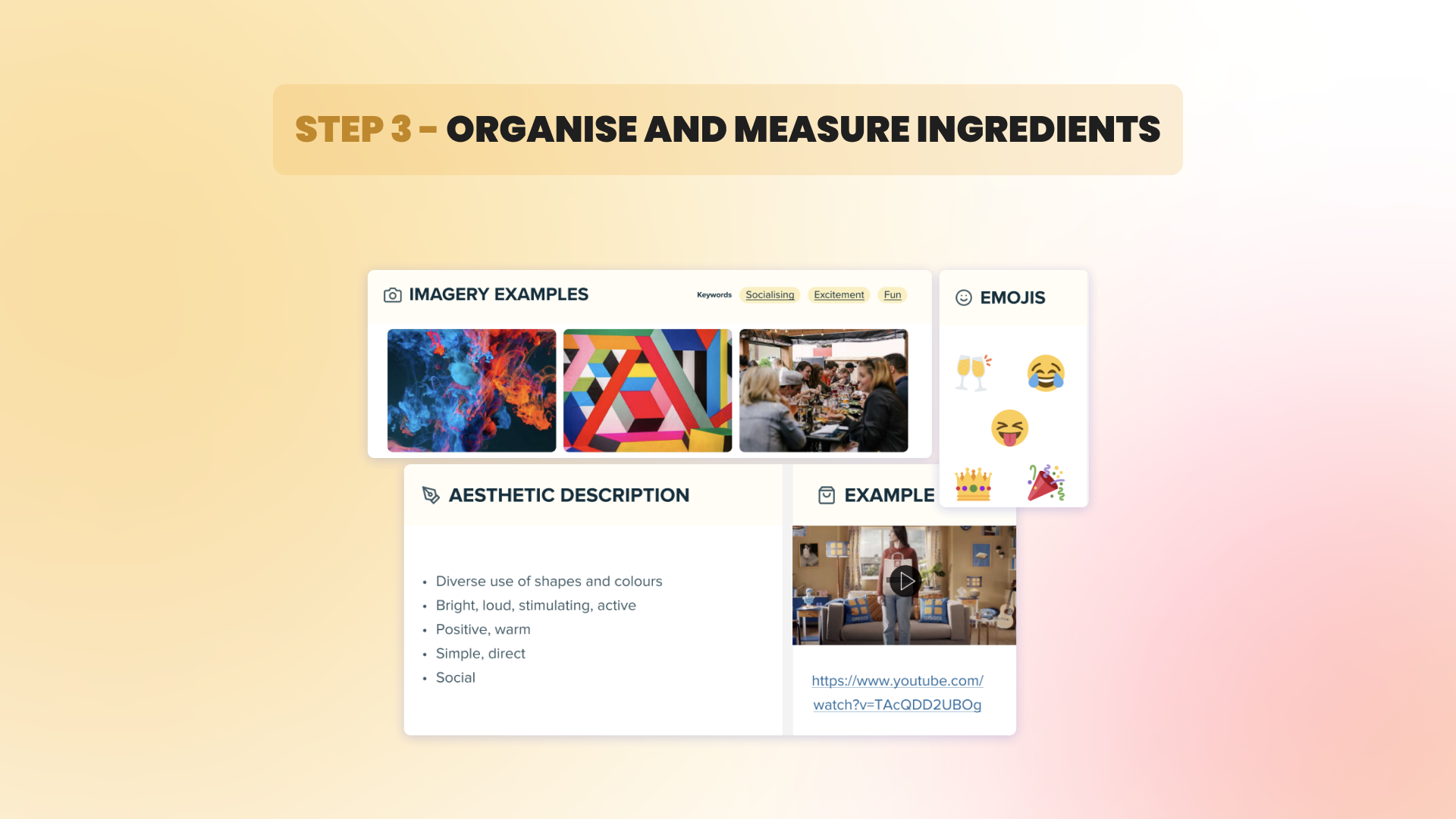 Image - infographic Step 3: Organise and measure ingredients