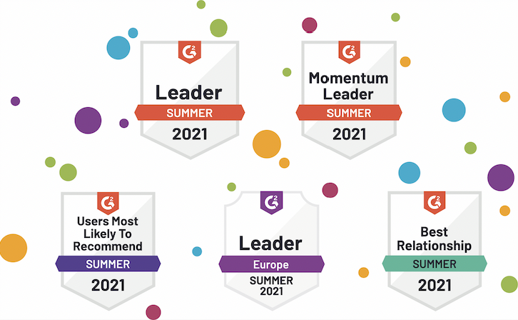 Audiense blog - G2 Summer 2021 Reports - badges