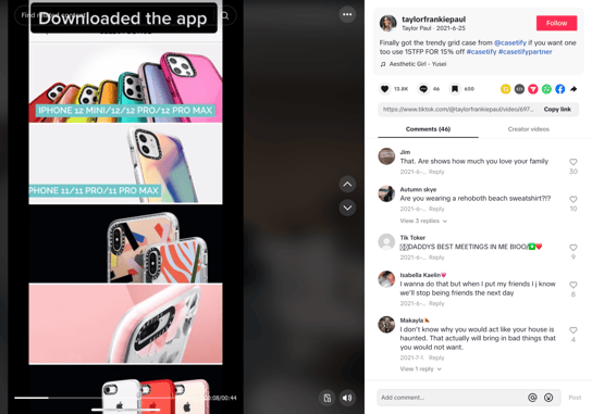 Audiense blog - image - Taylor Frankie Paul’s Tiktok post before the scandal