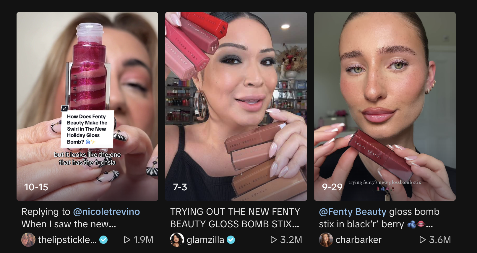 Audiense blog - image - Fenty Beauty - Tiktok videos