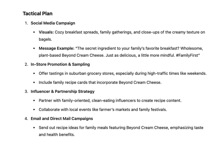 Audiense blog - image - ChatGPT tactical plan to promote new product from Beyond Meat