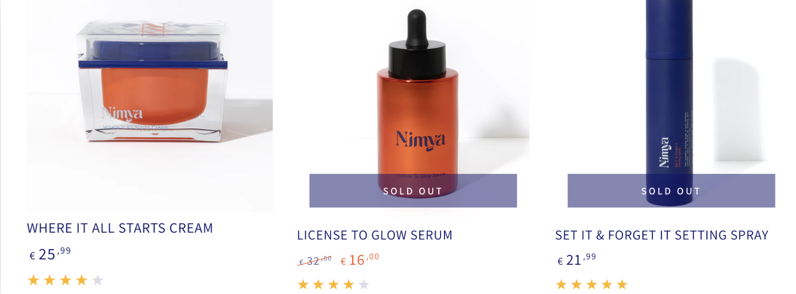 Audiense blog - image - Nimya products