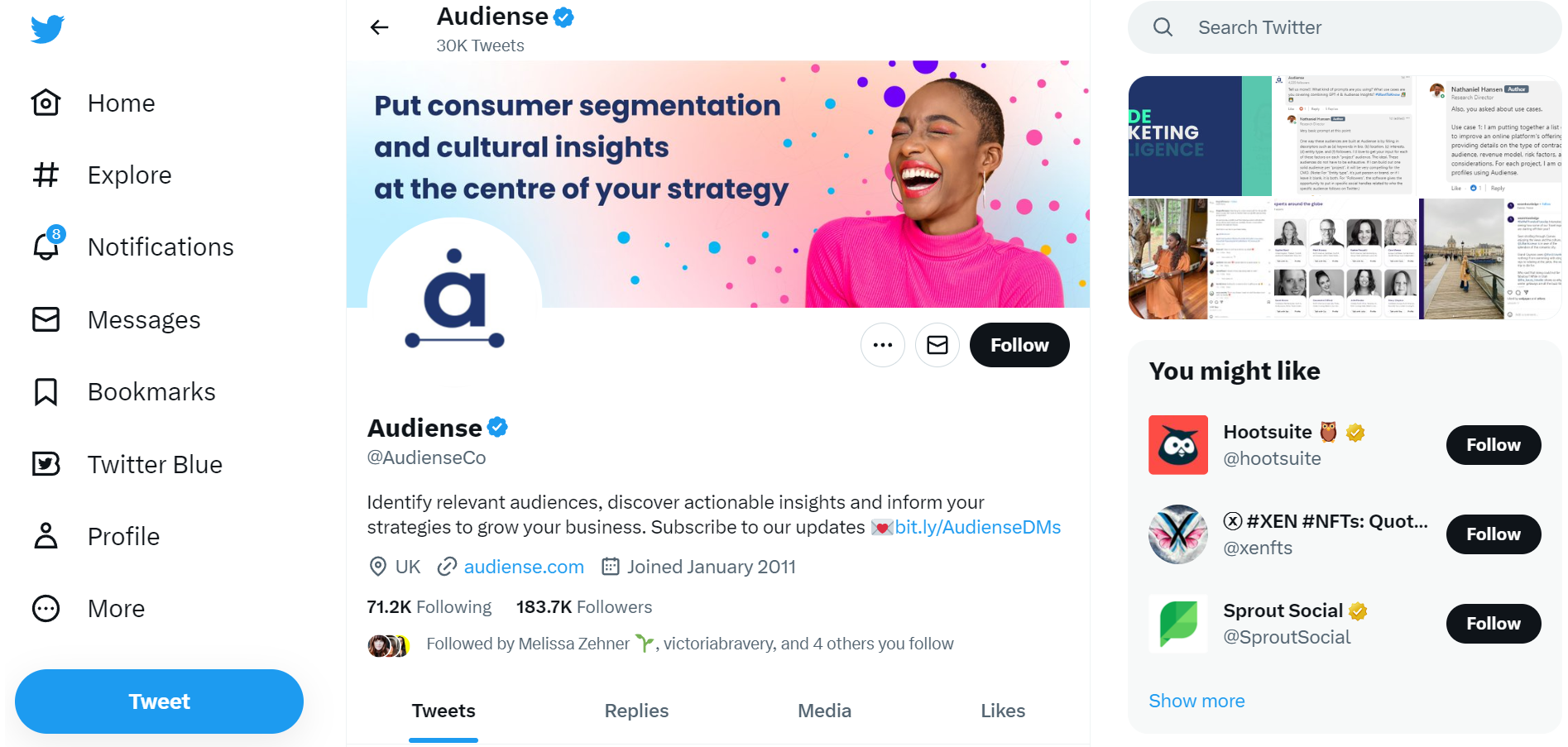 Audiense blog - Audiense Twitter profile