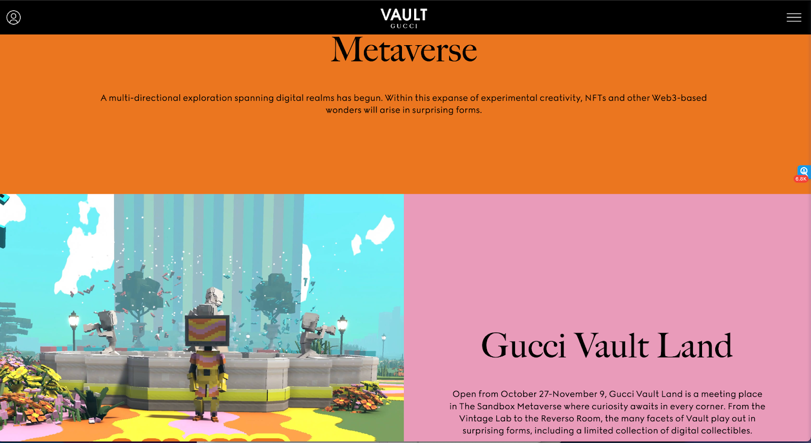 Audiense blog - virtual Gucci World in Web3