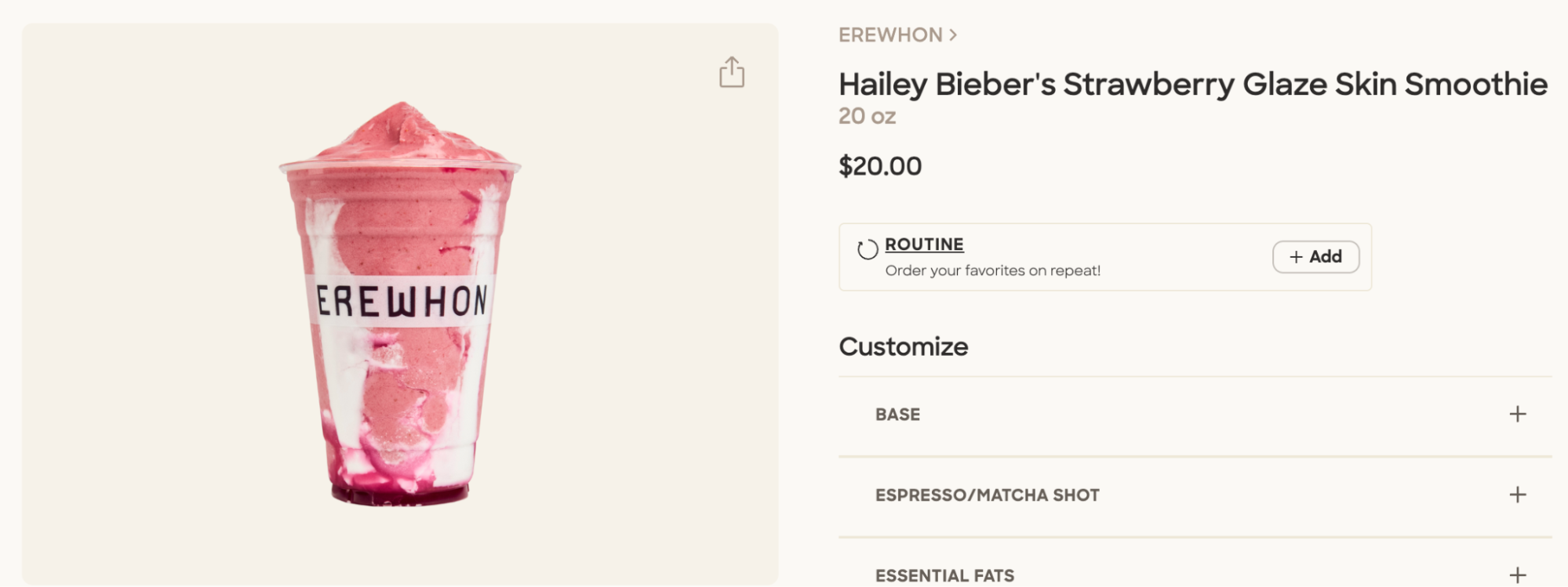 Audiense blog - image - Hailey Bieber's Strawberry Glaze Skin Smoothie