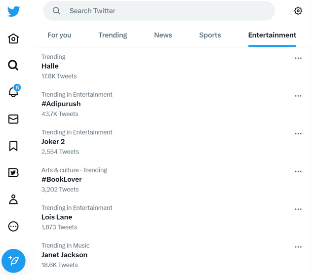 Audiense blog - Twitter trending section