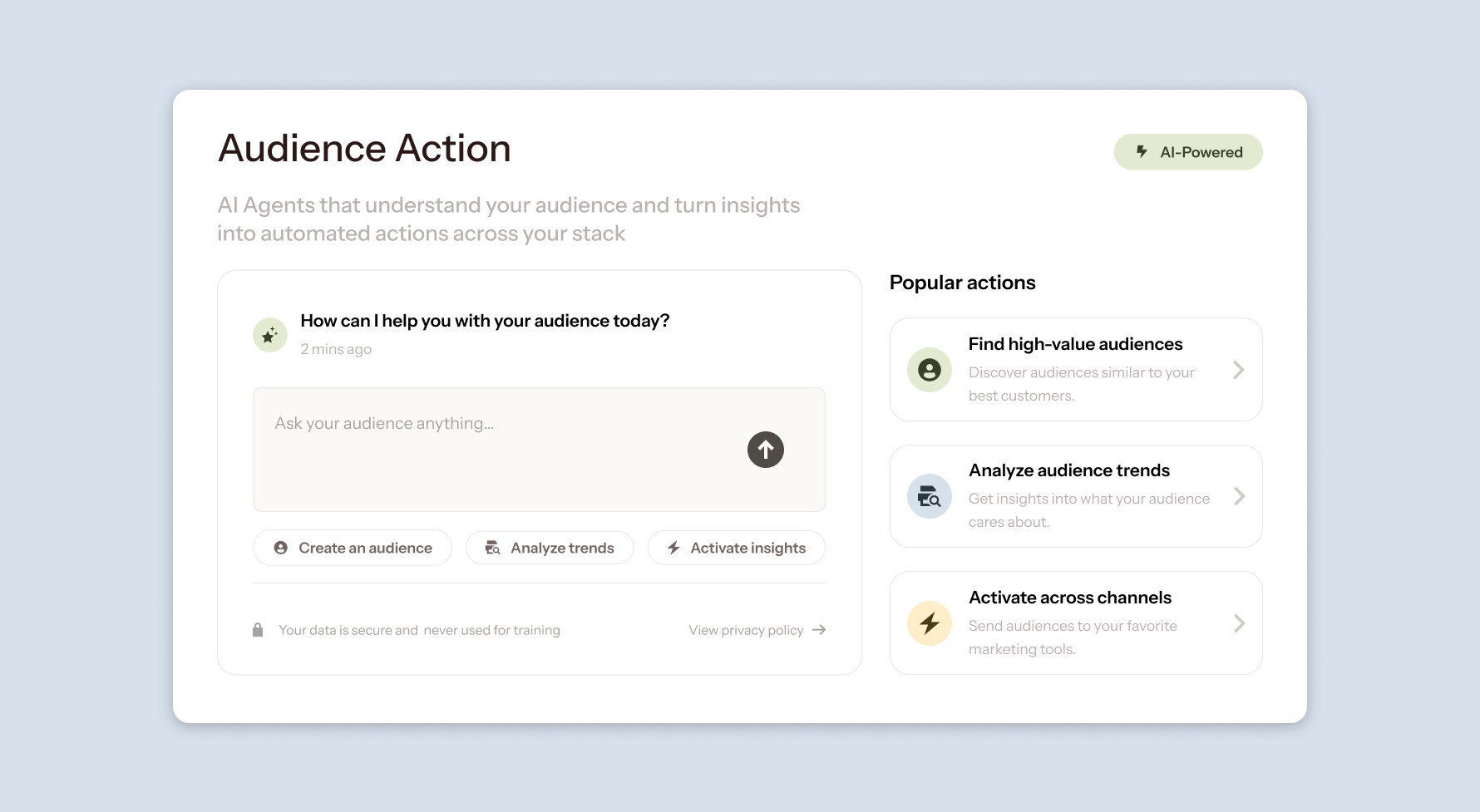 image - Audiense Action dashboard