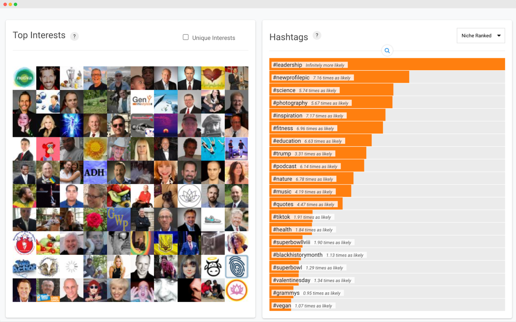 Image -  Nuva’s “Health conscious entrepreneurs” audience 