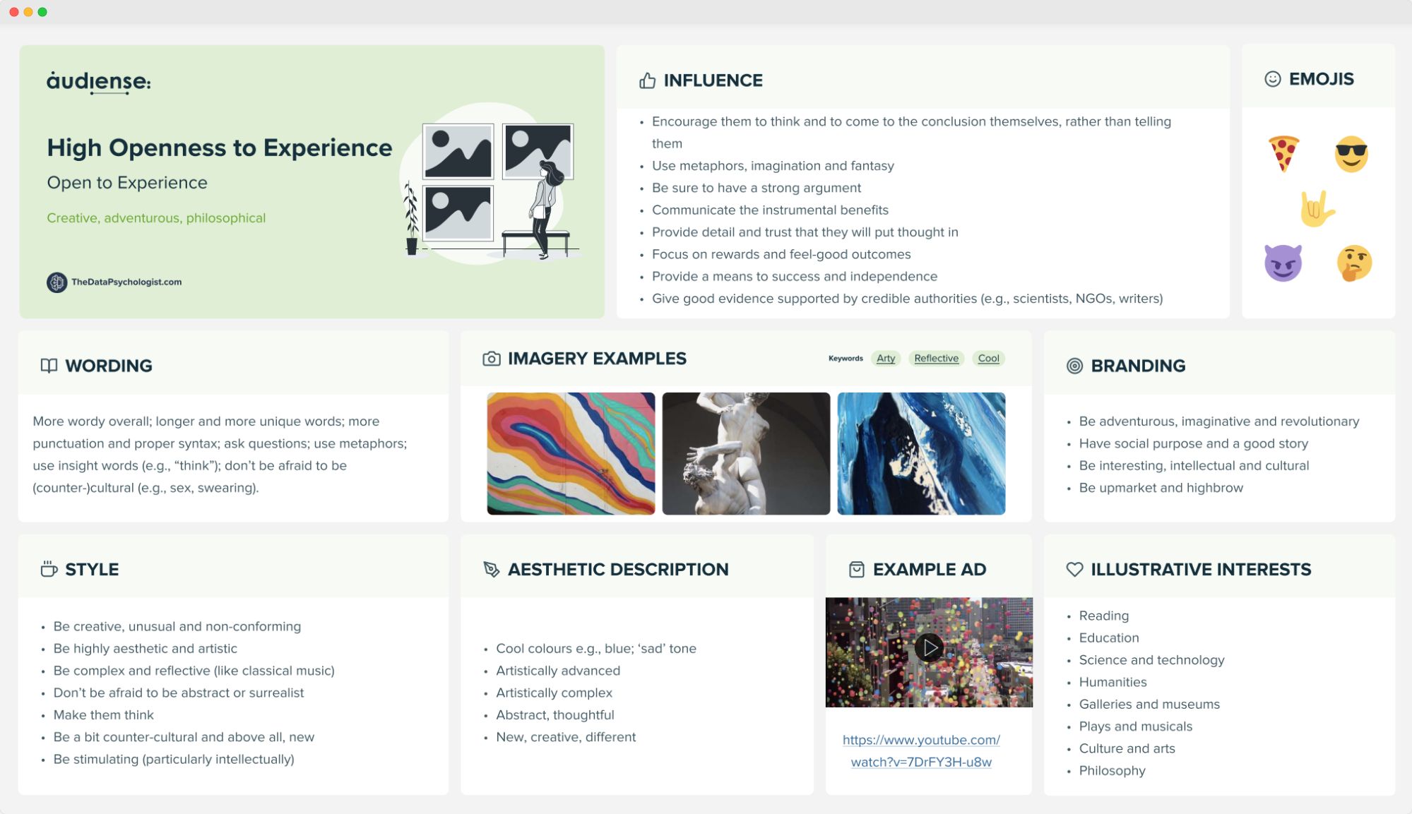 Audiense blog - image - Subway Hong Kong audience - personality insights