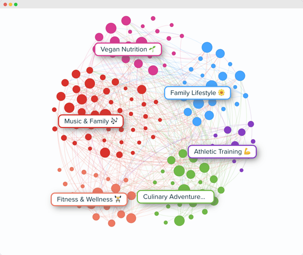 Audiense blog - image - Old version of the cluster graph - Audiense Insights